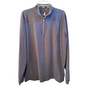 Johnnie-O Vaughn Quarter Zip Pullover Twilight Blue Striped Mens Large